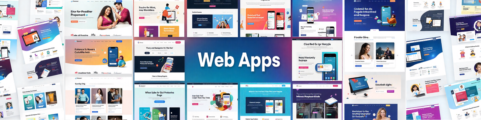 Collage of modern web app homepages